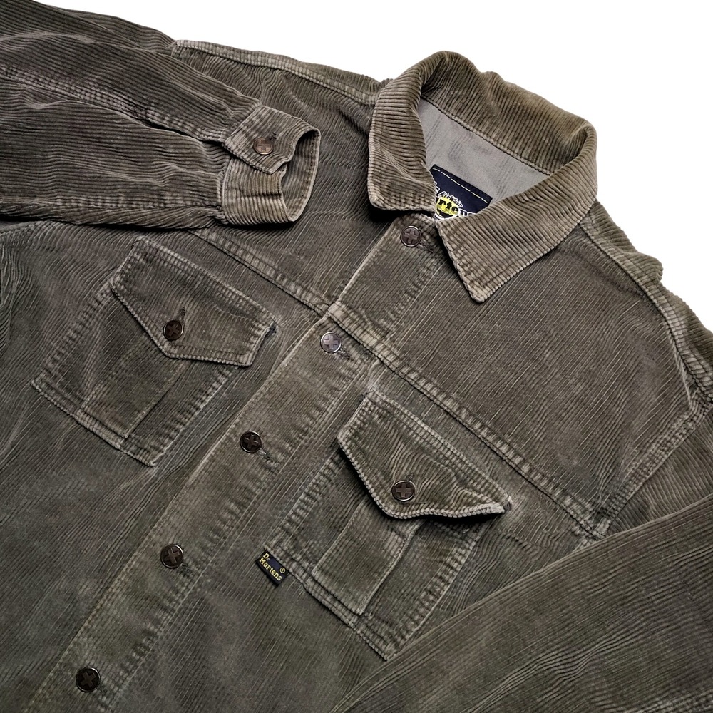 Vintage Dr. Martens Air Wair Corduroy Trucker Jacket Mens M Olive Green Made USA